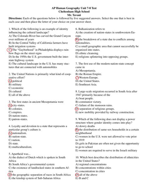Number of Questions 60. . Ap human geography unit 2 test pdf